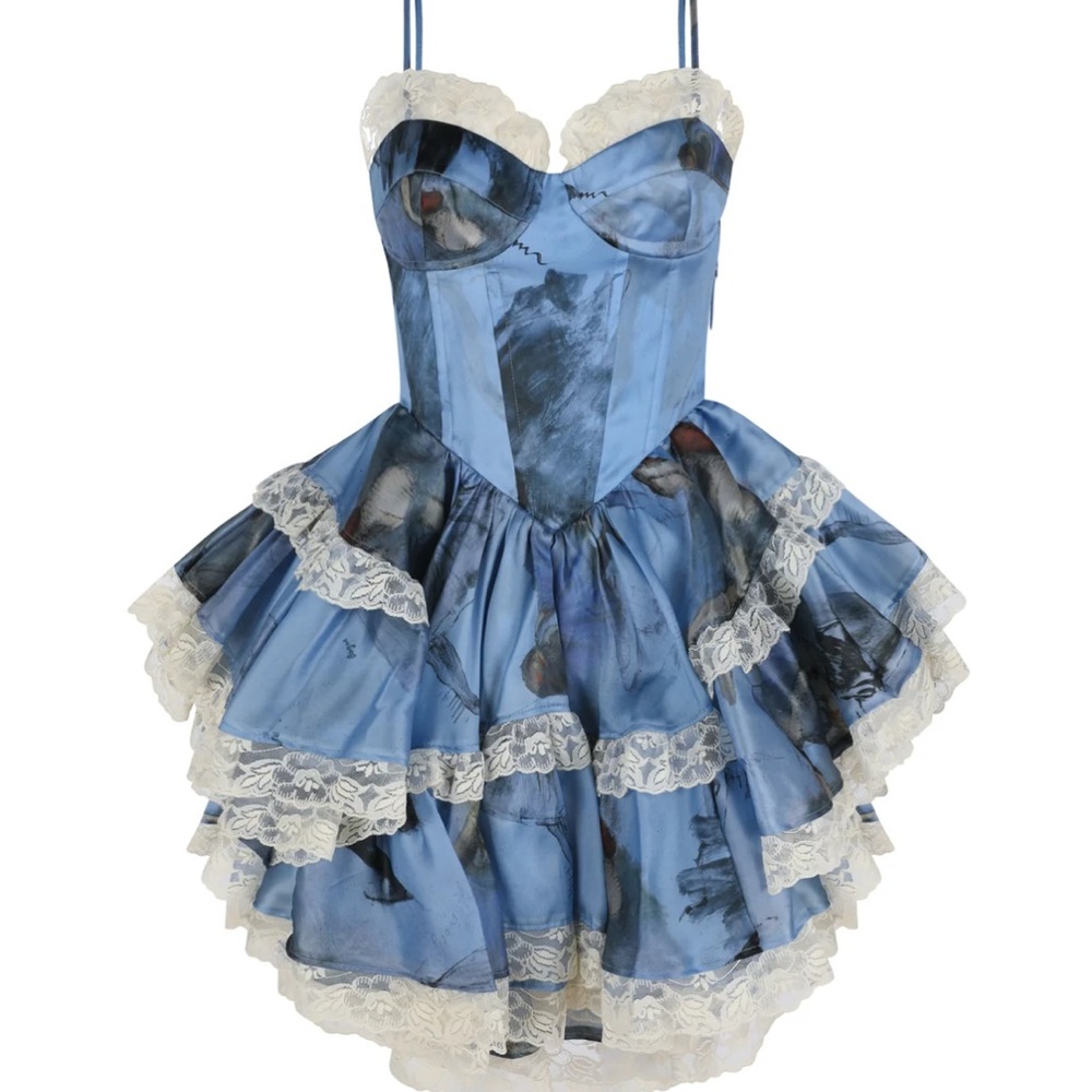 Blue Lace Mini Dress